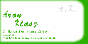 aron klasz business card